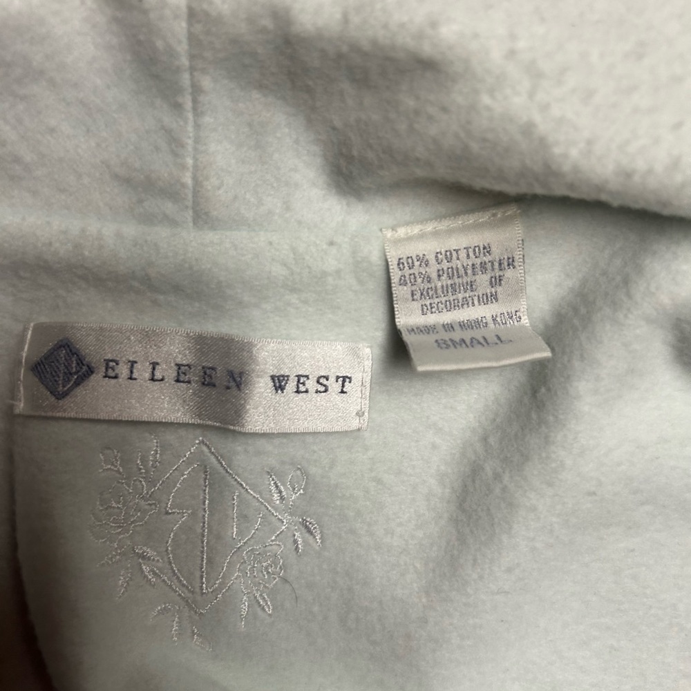 Eileen West • Small • Light Blue • Maxi • Velour • Floral Lace • Robe - Picture 16 of 16